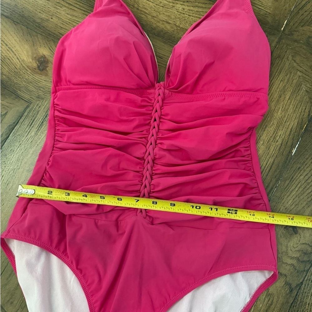 Profile by gottex Vibrant Pink Ruched Swimsuit Size 42D - Picture 5 of 7